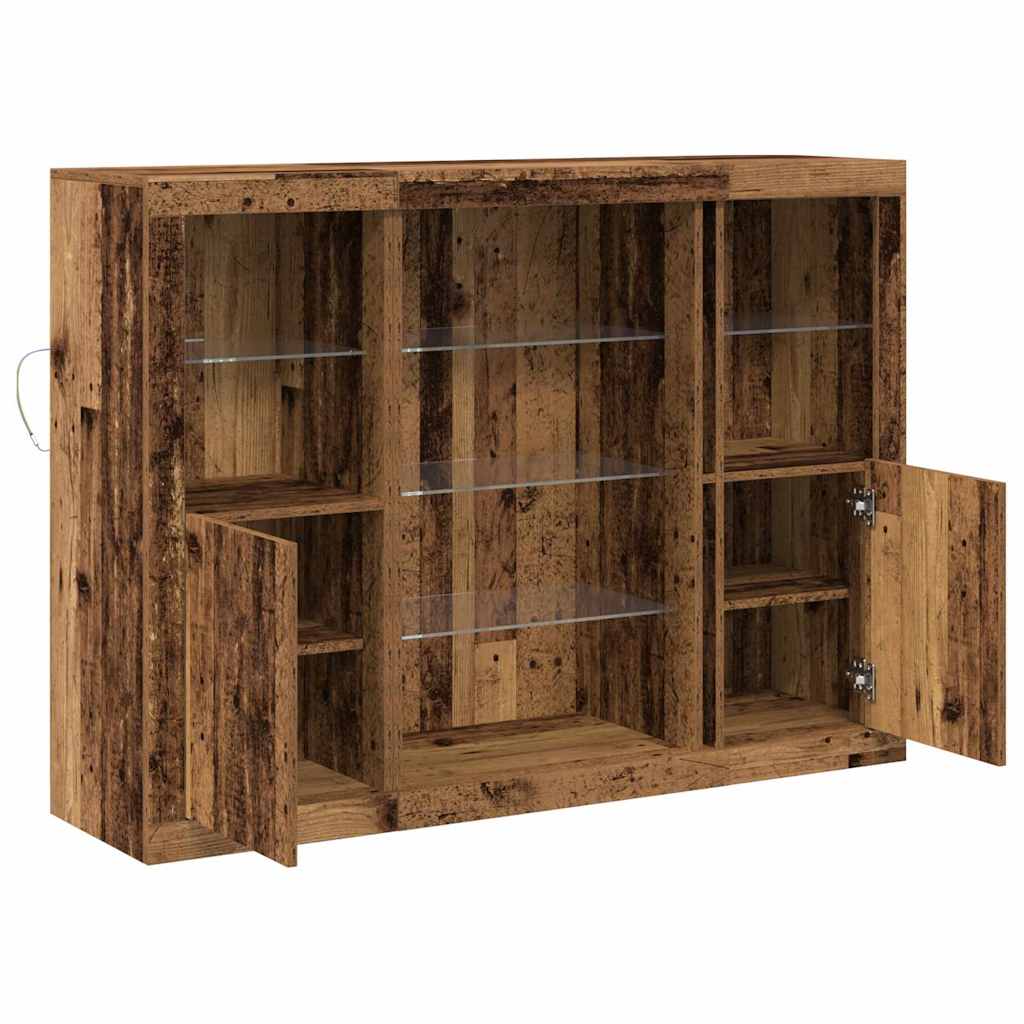 LED-Sideboard Altholz 142,5 x 37 x 100 cm Holzwerkstoff