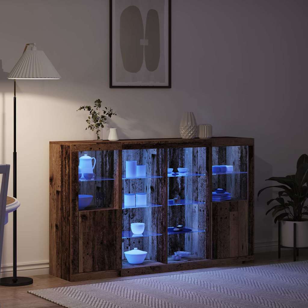 LED-Sideboard Altholz 163 x 37 x 100 cm Holzwerkstoff