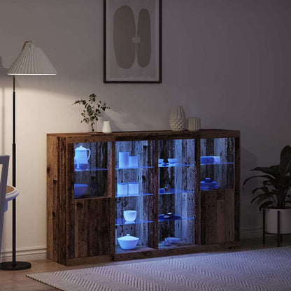 LED-Sideboard Altholz 163 x 37 x 100 cm Holzwerkstoff