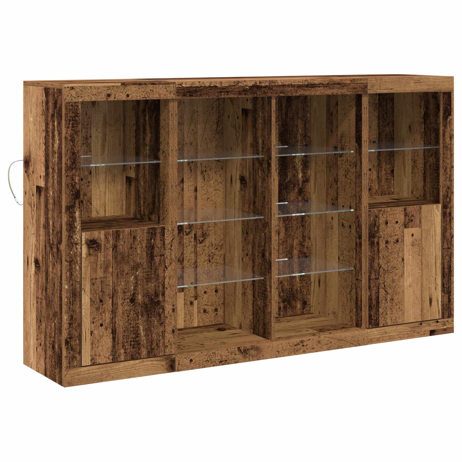 LED-Sideboard Altholz 163 x 37 x 100 cm Holzwerkstoff