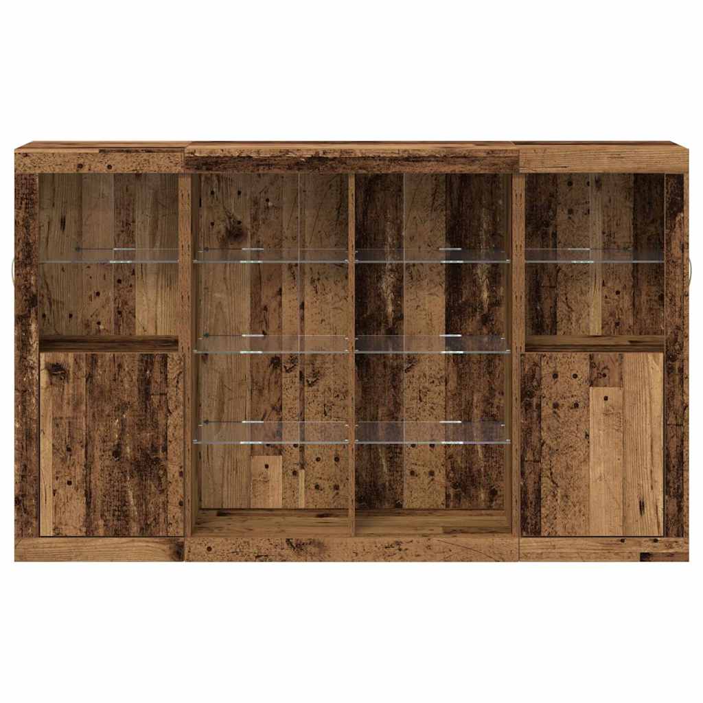 LED-Sideboard Altholz 163 x 37 x 100 cm Holzwerkstoff