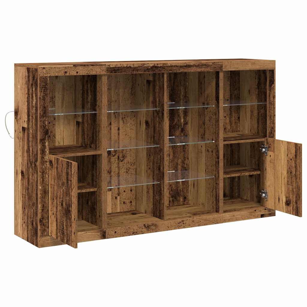 LED-Sideboard Altholz 163 x 37 x 100 cm Holzwerkstoff