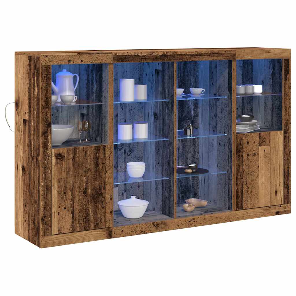 LED-Sideboard Altholz 163 x 37 x 100 cm Holzwerkstoff