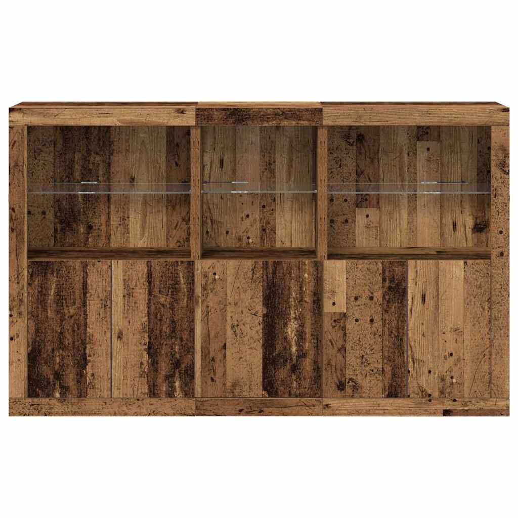 LED-Sideboard Altholz 162 x 37 x 100 cm Holzwerkstoff