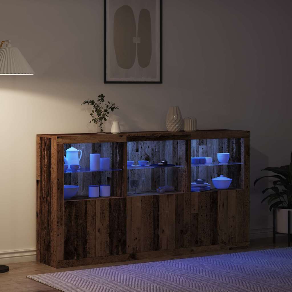 LED-Sideboard Altholz 181,5 x 37 x 100 cm Holzwerkstoff