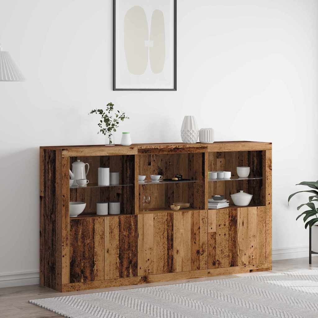 LED-Sideboard Altholz 181,5 x 37 x 100 cm Holzwerkstoff