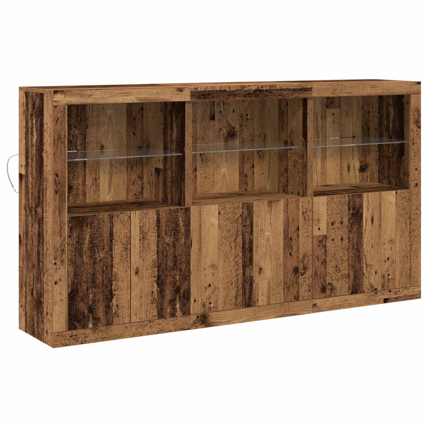 LED-Sideboard Altholz 181,5 x 37 x 100 cm Holzwerkstoff
