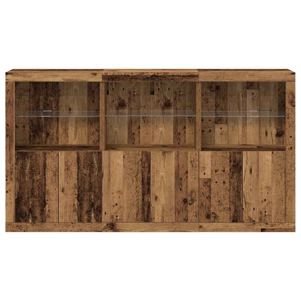 LED-Sideboard Altholz 181,5 x 37 x 100 cm Holzwerkstoff