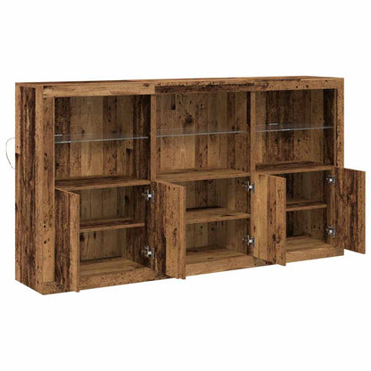 LED-Sideboard Altholz 181,5 x 37 x 100 cm Holzwerkstoff