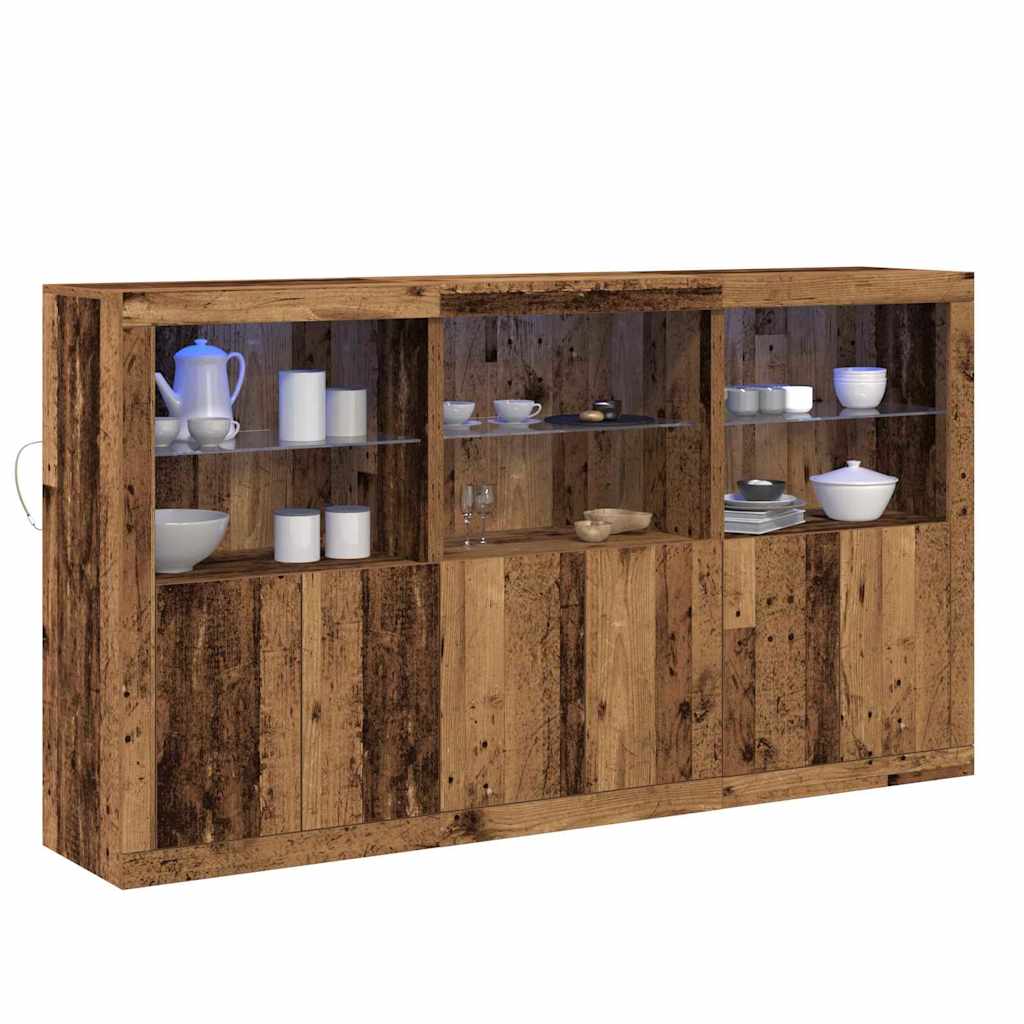 LED-Sideboard Altholz 181,5 x 37 x 100 cm Holzwerkstoff