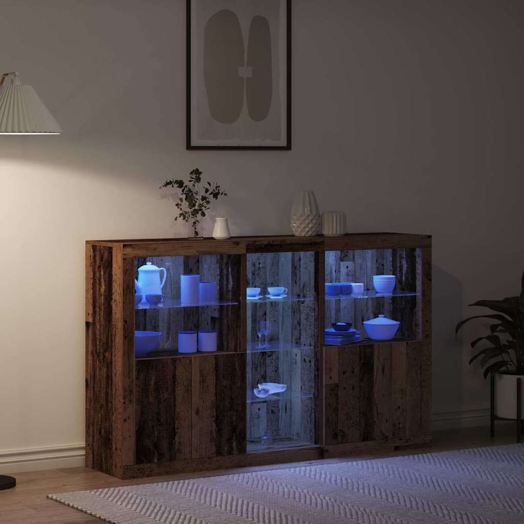 LED-Sideboard Altholz 162 x 37 x 100 cm Holzwerkstoff