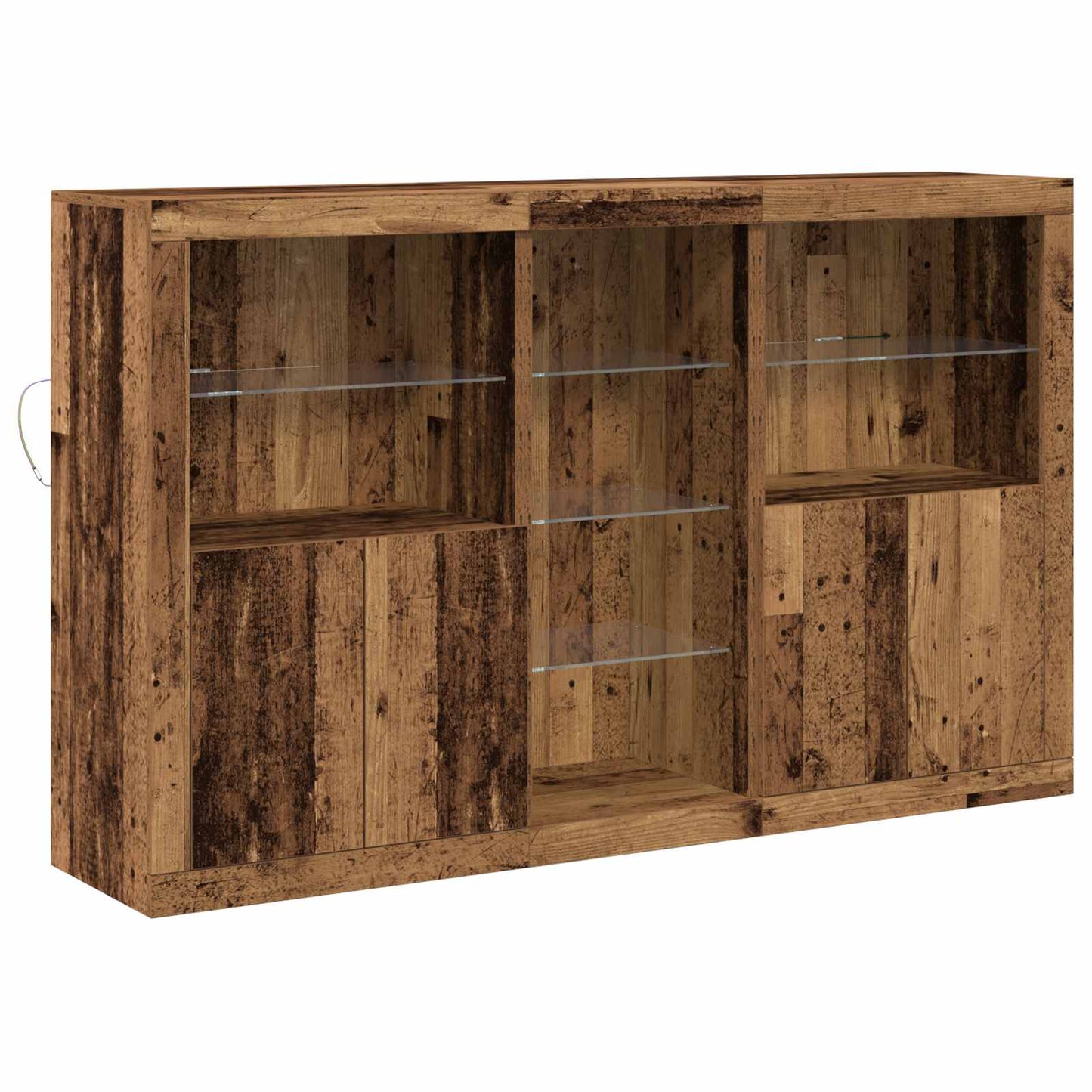 LED-Sideboard Altholz 162 x 37 x 100 cm Holzwerkstoff