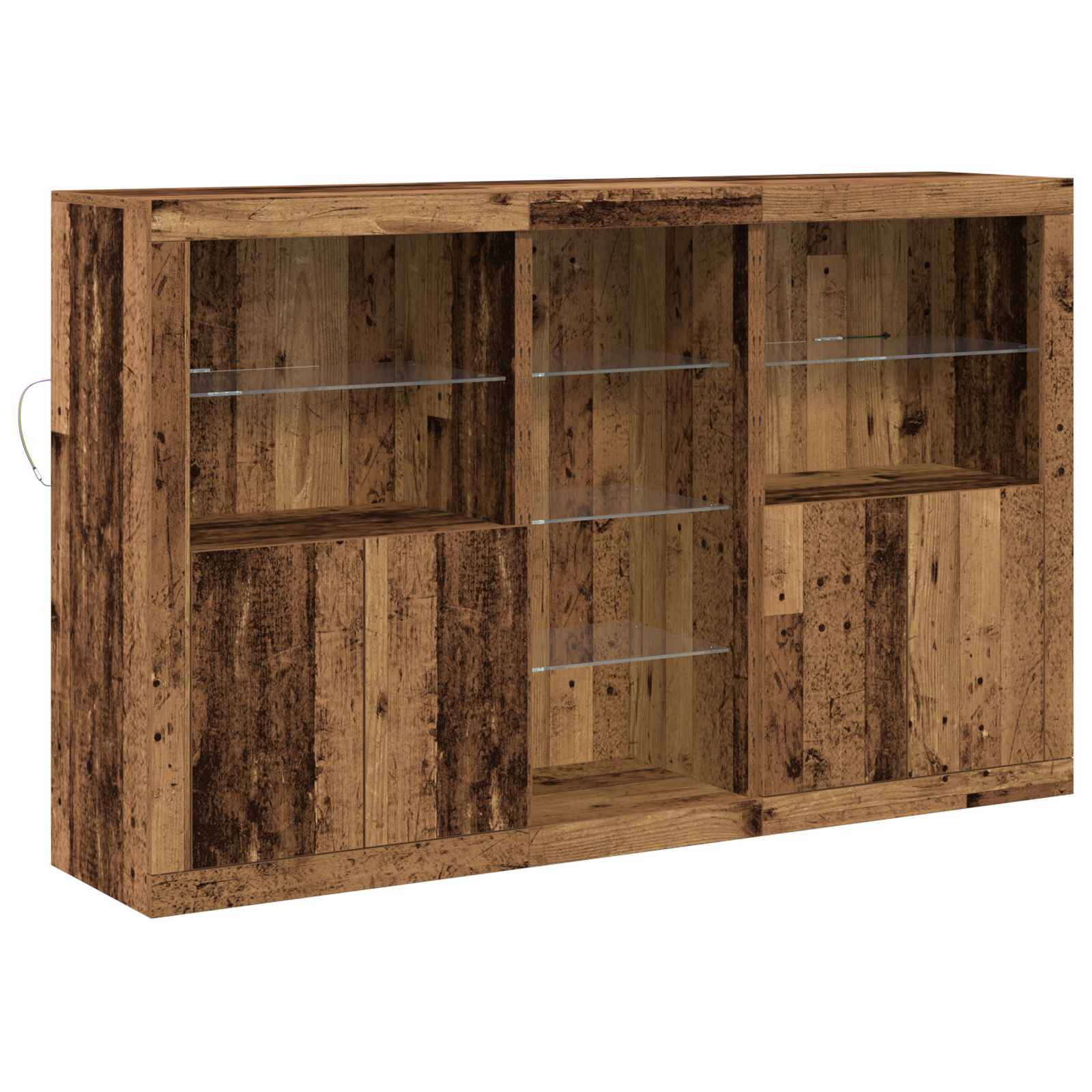 LED-Sideboard Altholz 162 x 37 x 100 cm Holzwerkstoff