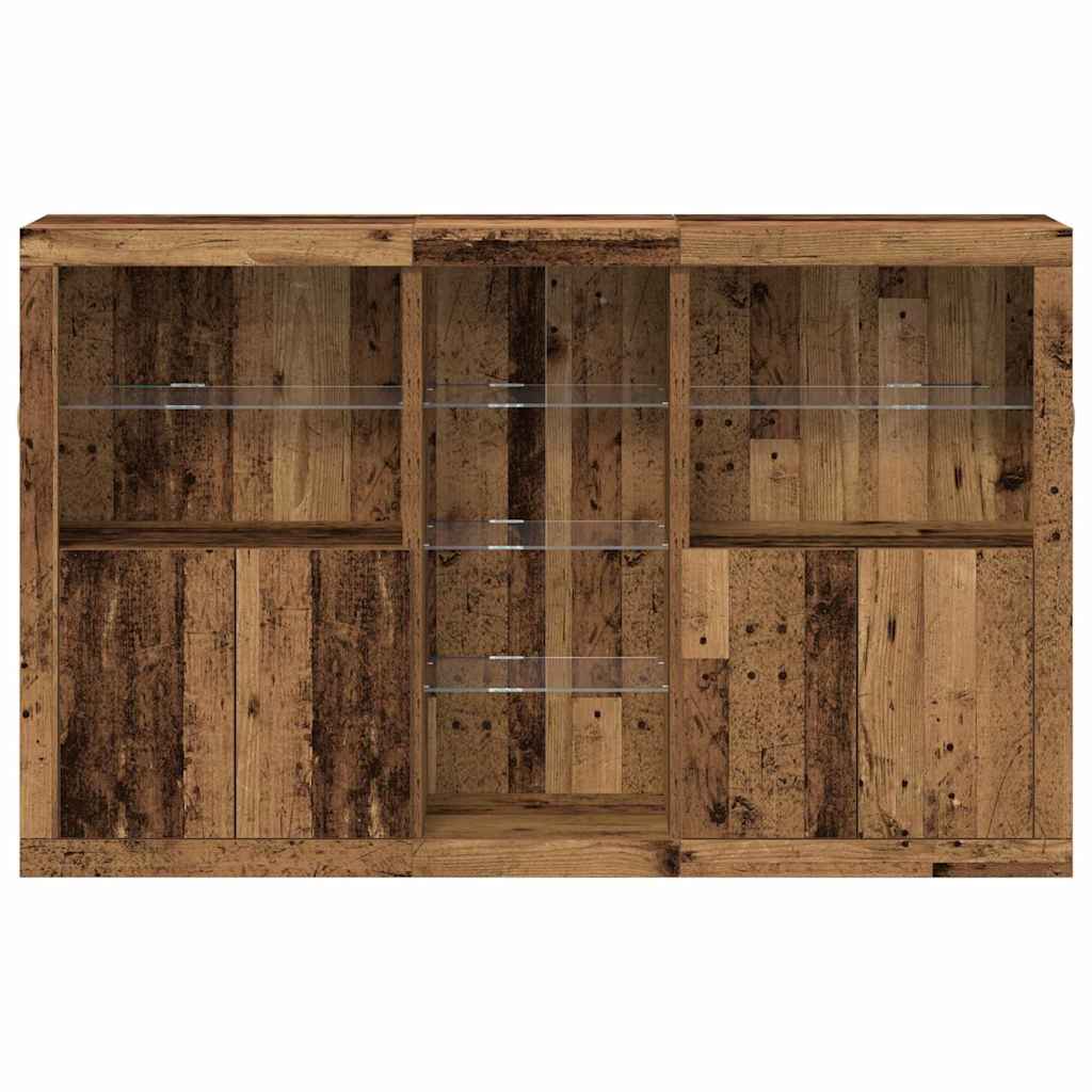 LED-Sideboard Altholz 162 x 37 x 100 cm Holzwerkstoff