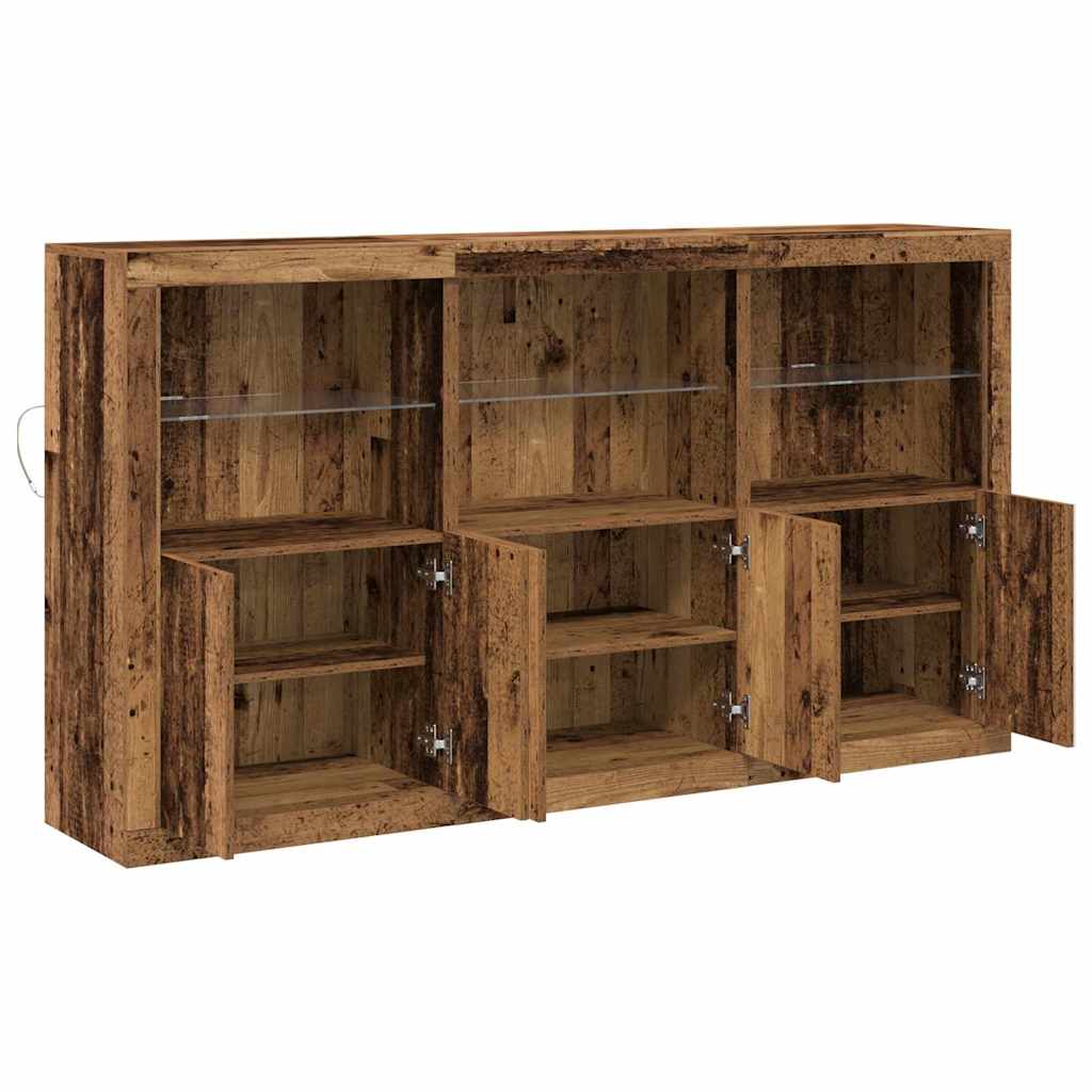 LED-Sideboard Altholz 162 x 37 x 100 cm Holzwerkstoff
