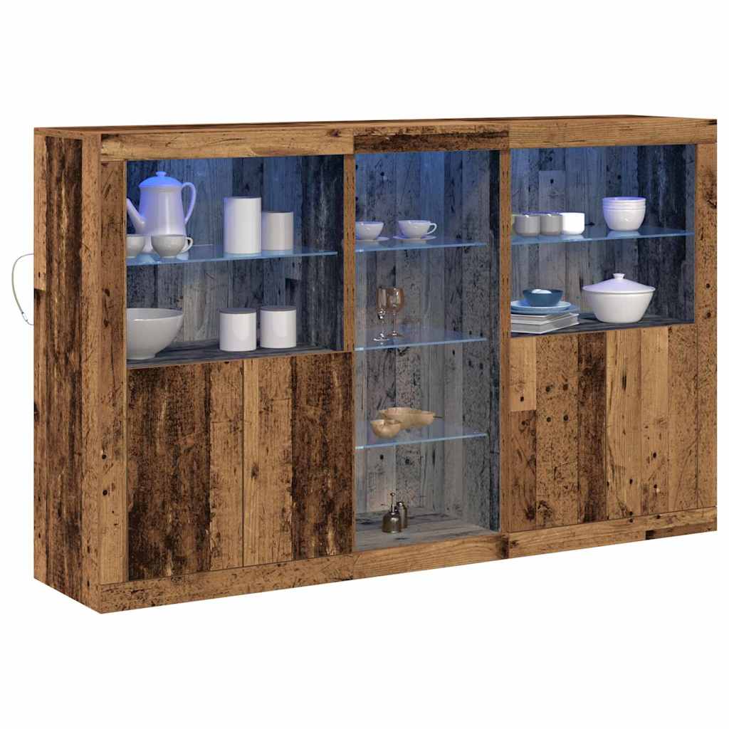LED-Sideboard Altholz 162 x 37 x 100 cm Holzwerkstoff