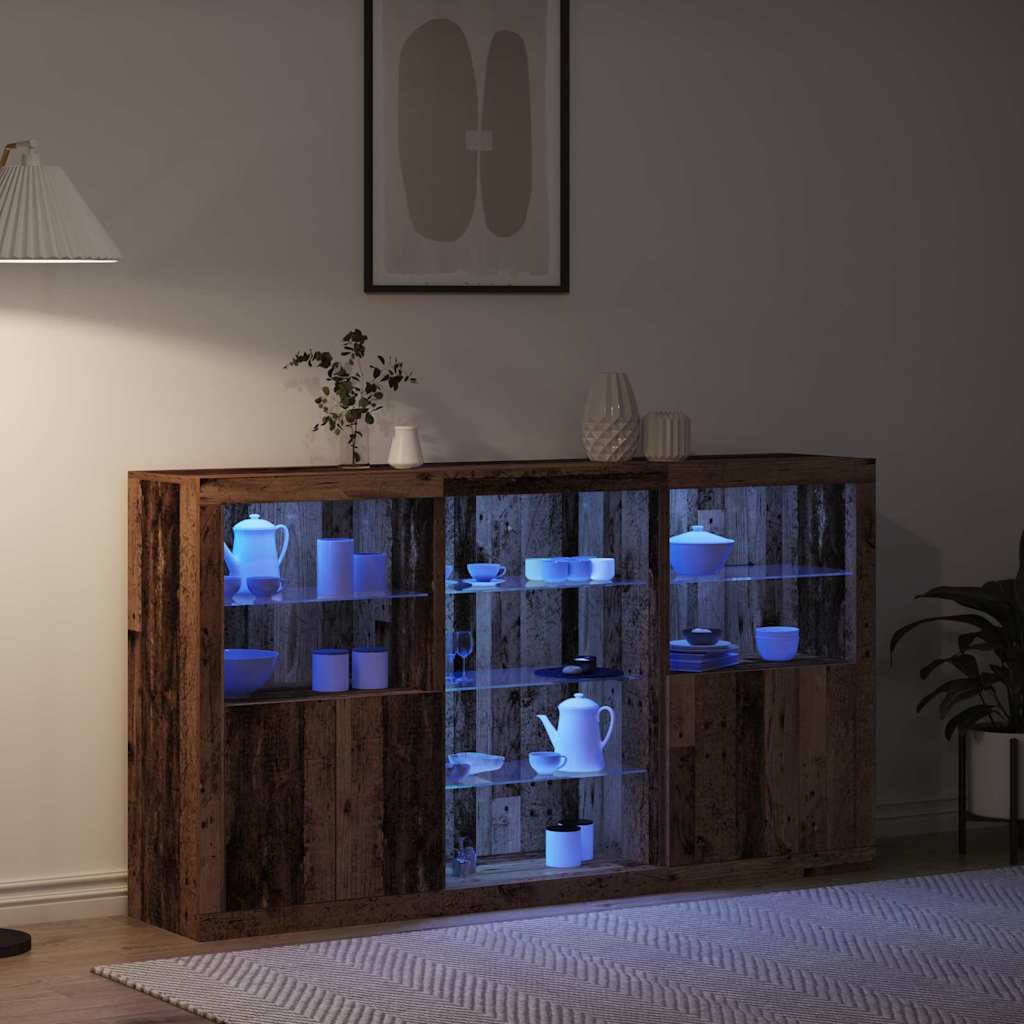 LED-Sideboard Altholz 181,5 x 37 x 100 cm Holzwerkstoff