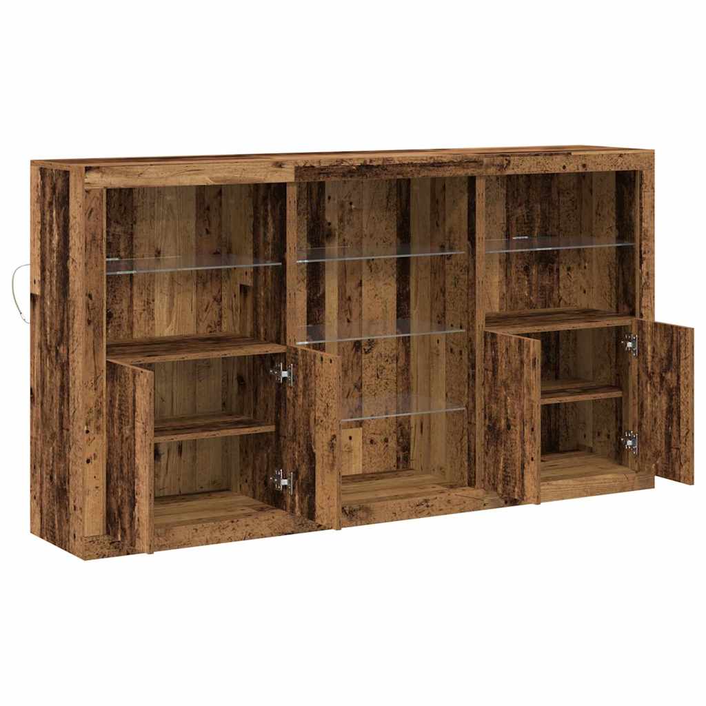 LED-Sideboard Altholz 181,5 x 37 x 100 cm Holzwerkstoff