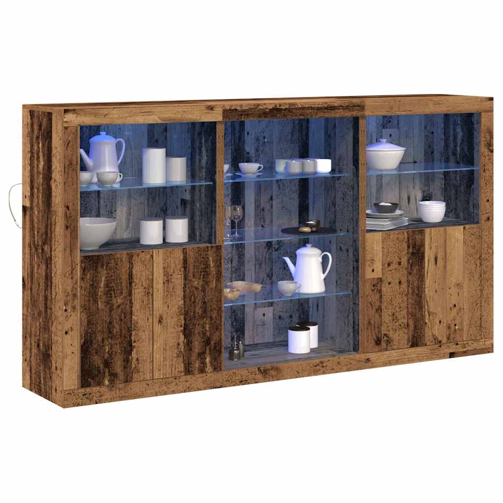 LED-Sideboard Altholz 181,5 x 37 x 100 cm Holzwerkstoff