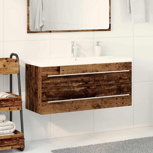 Waschbeckenunterschrank mit Becken mit Schubladen 2 pcs Altholz