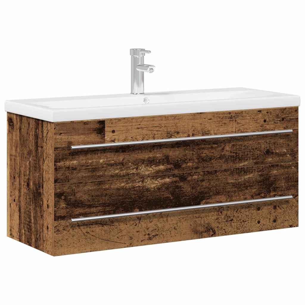 Waschbeckenunterschrank mit Becken mit Schubladen 2 pcs Altholz