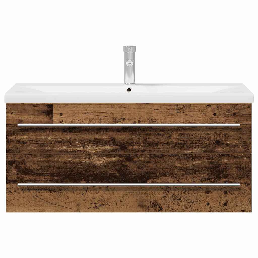 Waschbeckenunterschrank mit Becken mit Schubladen 2 pcs Altholz