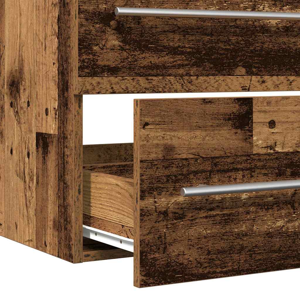 Waschbeckenschrank mit Schubladen Altholz 80 x 38,5 x 48 cm