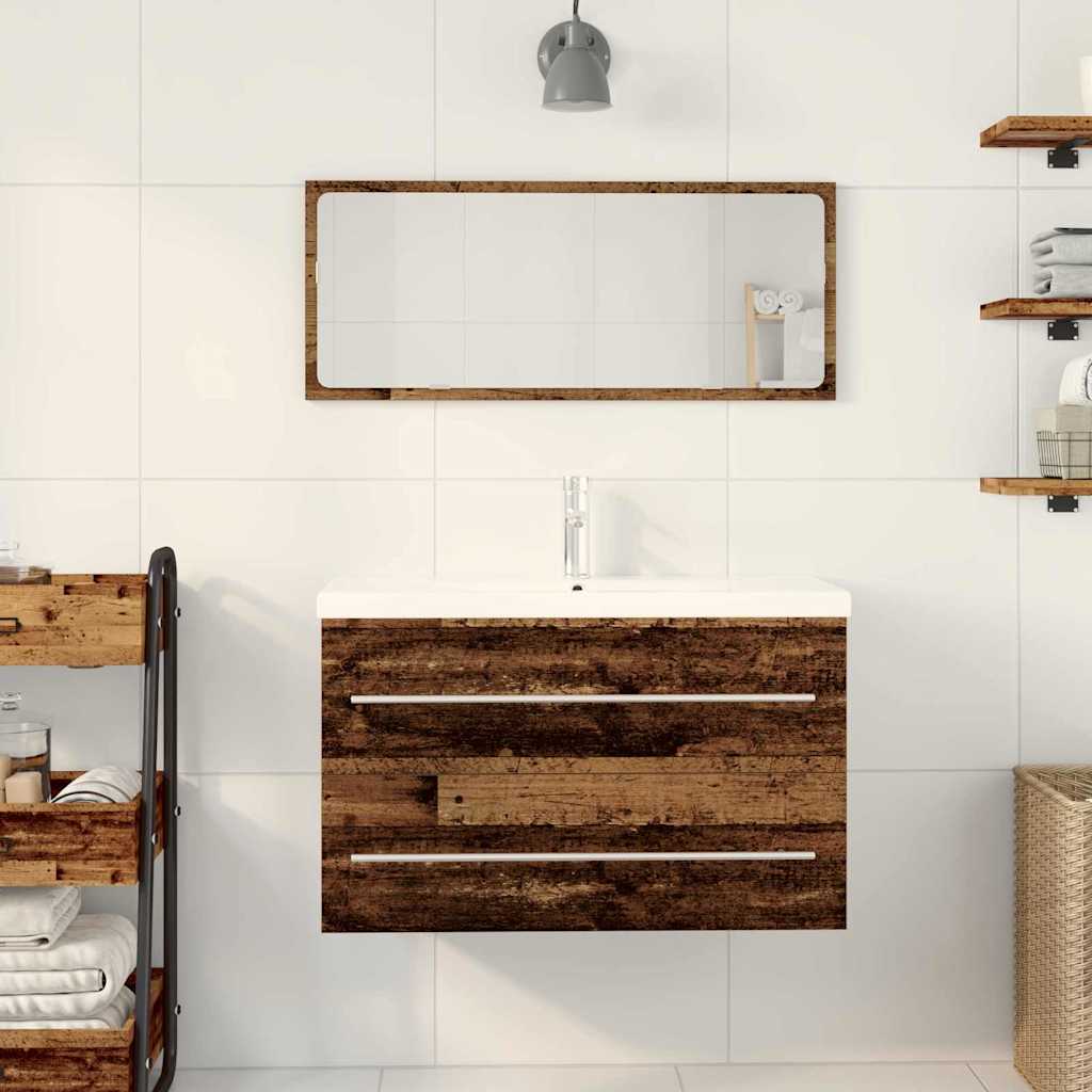 Waschbeckenschrank mit Schubladen Altholz 80 x 38,5 x 48 cm