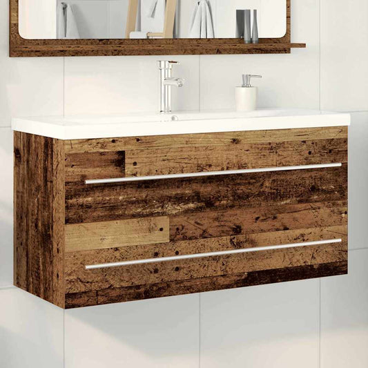 Waschbeckenunterschrank mit Becken mit Schubladen 2 pcs Altholz