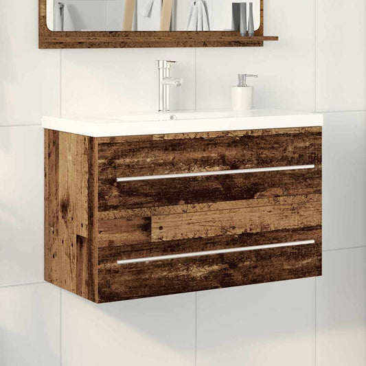 Waschbeckenunterschrank mit Becken mit Schubladen 2 pcs Altholz