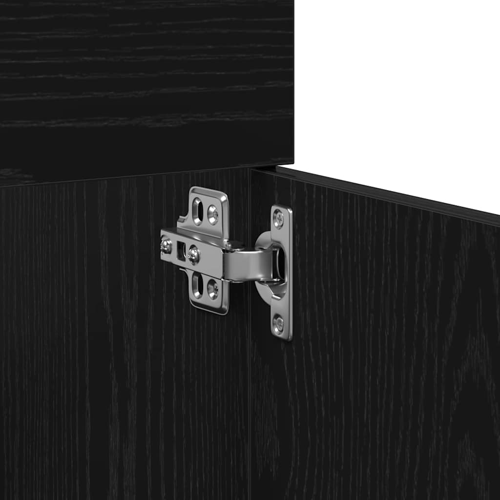 Spülenschrank mit Tür Schwarz Eichen-Optik 80 x 38.5 x 46 cm