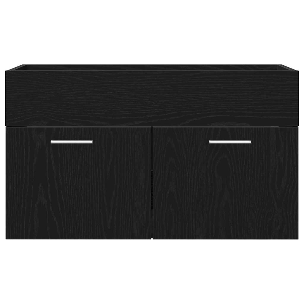 Spülenschrank mit Tür Schwarz Eichen-Optik 80 x 38.5 x 46 cm