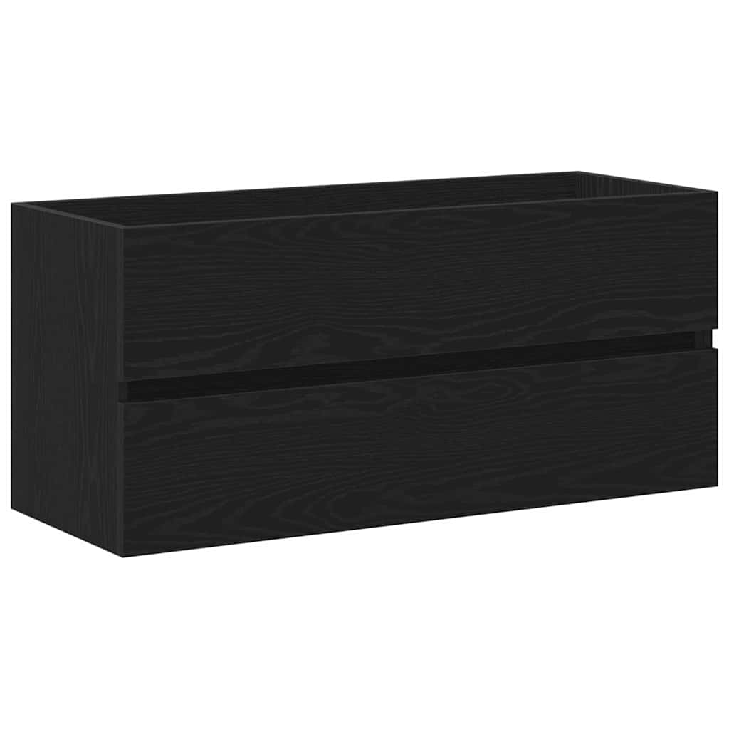 Waschbeckenschrank Schwarz Eichen-Optik 100 x 39 x 62 cm