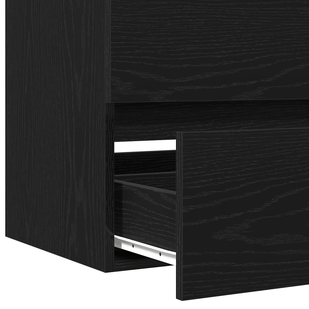 Waschbeckenschrank Schwarz Eichen-Optik 60 x 39 x 62 cm