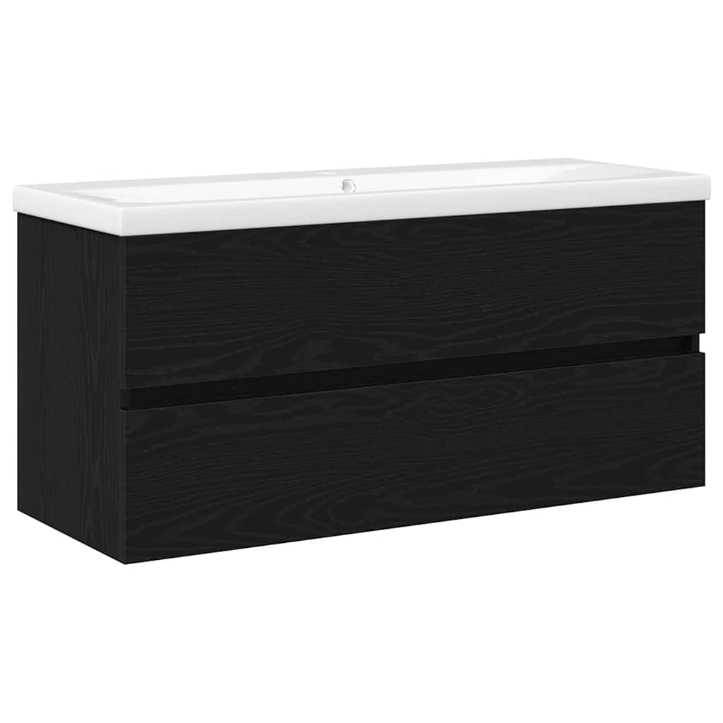 Waschbeckenunterschrank mit Tür Schwarze Eiche 100 x 39 x 62 cm
