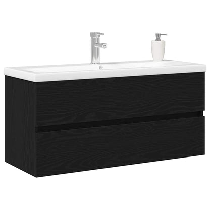 Waschbeckenschrank Schwarz Eichen-Optik 100 x 39 x 62 cm