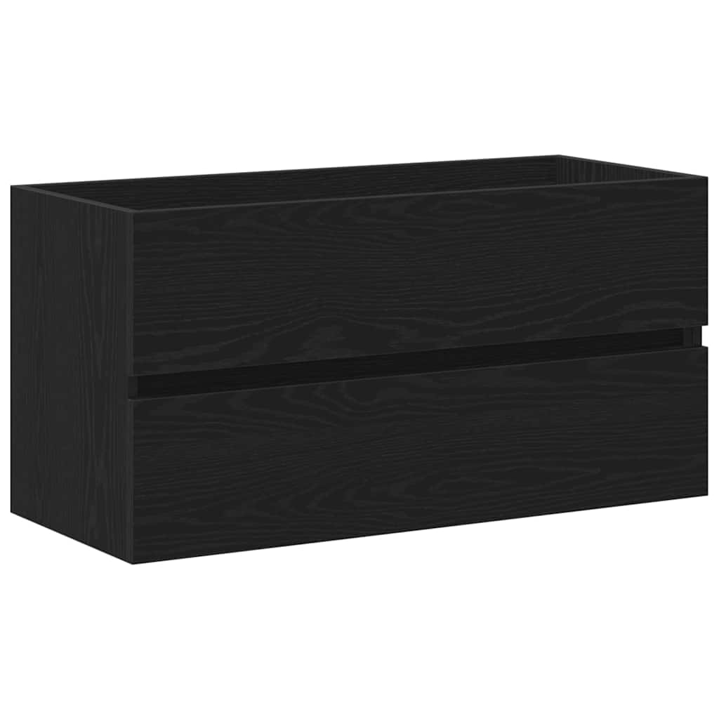 Waschbeckenschrank Schwarz Eichen-Optik 90 x 39 x 62 cm