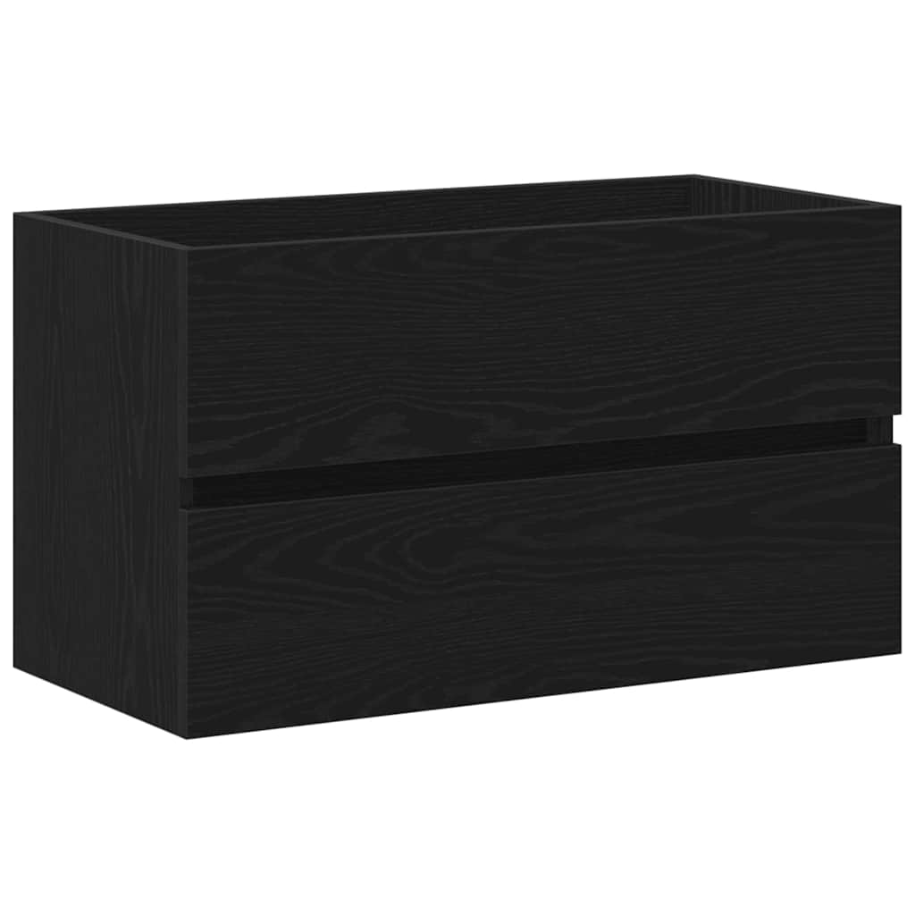 Waschbeckenschrank Schwarz Eichen-Optik 80 x 39 x 62 cm