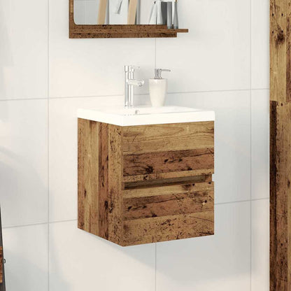 Waschbeckenschrank Schwarz Eichen-Optik 80 x 39 x 62 cm