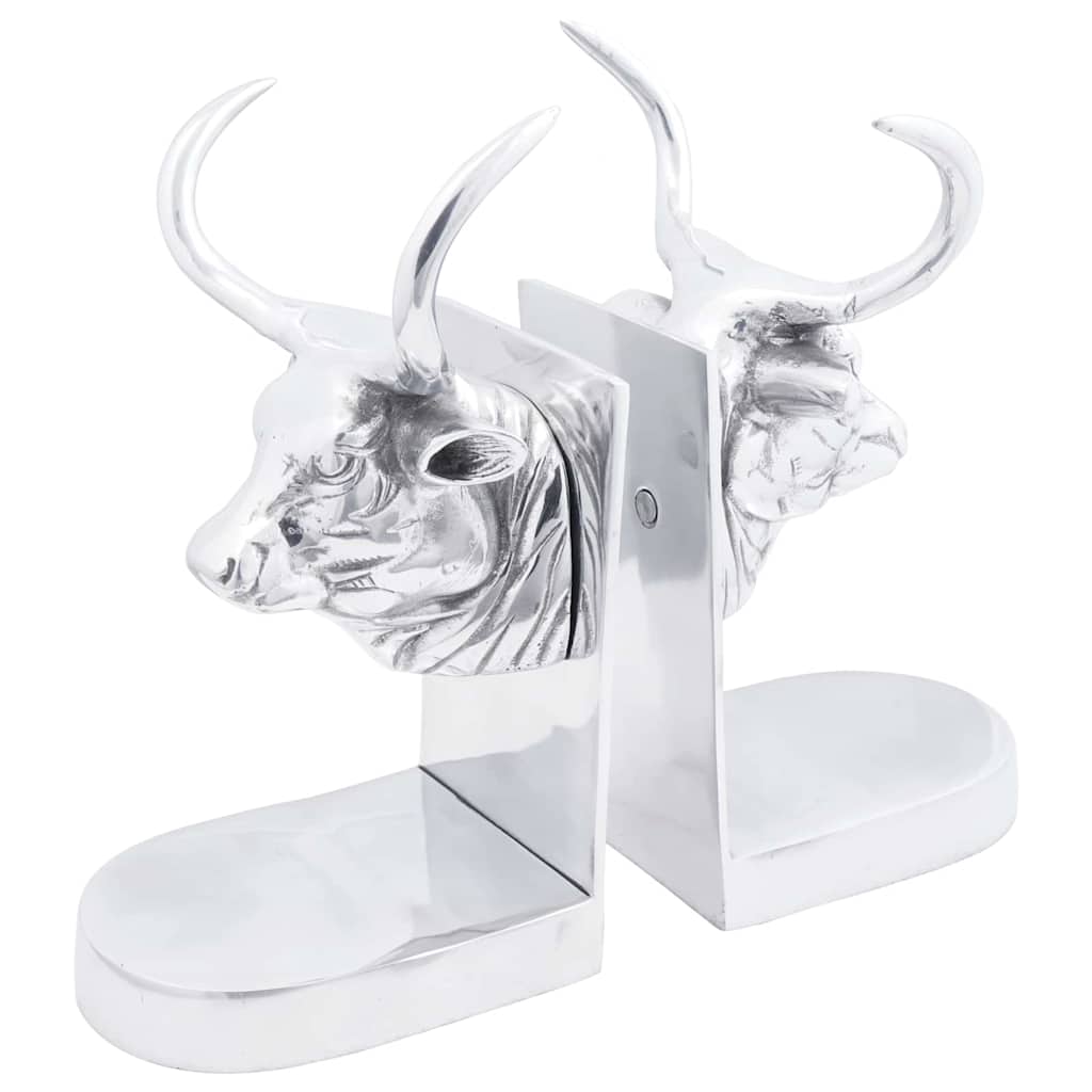 Buchstützen 2 pcs Silber 17 x 15 x 27 cm Aluminium