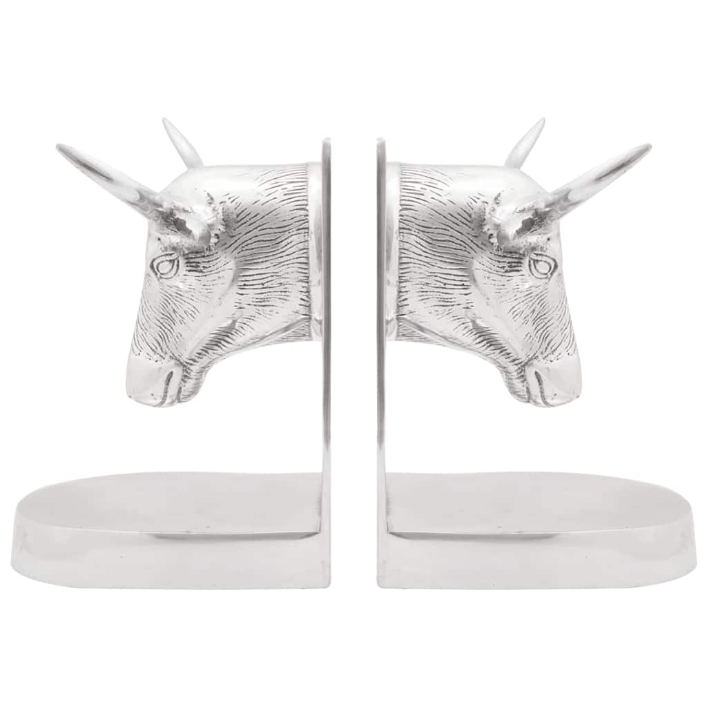 Buchstützen 2 pcs Silber 21,5 x 15,5 x 20 cm Aluminium