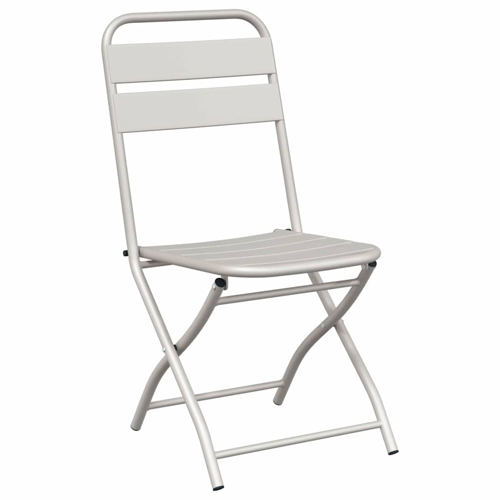 Gartenklappstuhl 2 Stk. Beige Pulverbeschichteter Stahl