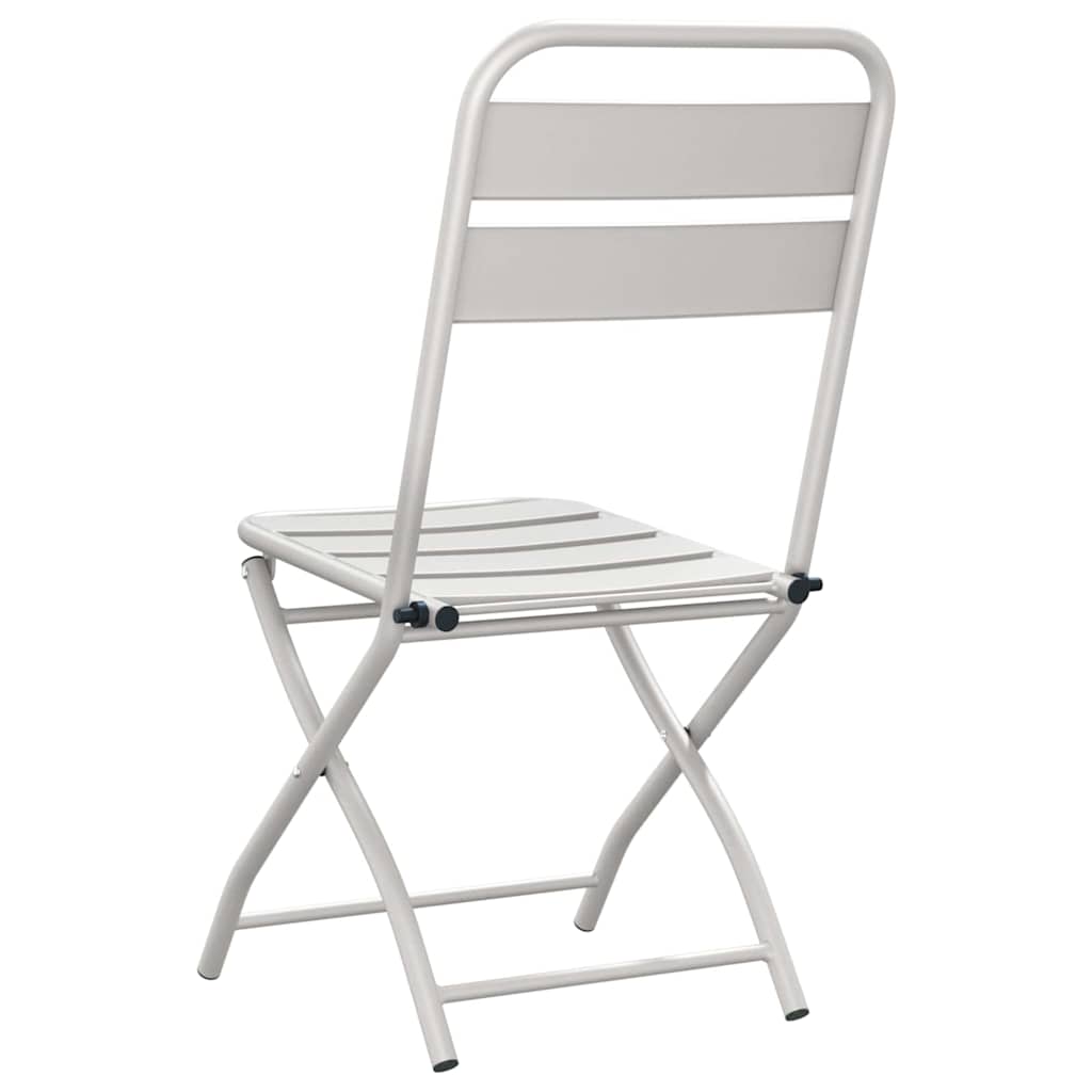 Gartenklappstuhl 2 Stk. Beige Pulverbeschichteter Stahl
