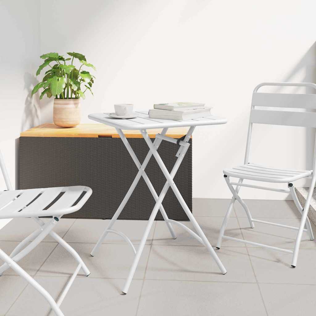 Bistrotisch Weiß 55 x 55 x 72,5 cm Pulverbeschichteter Stahl
