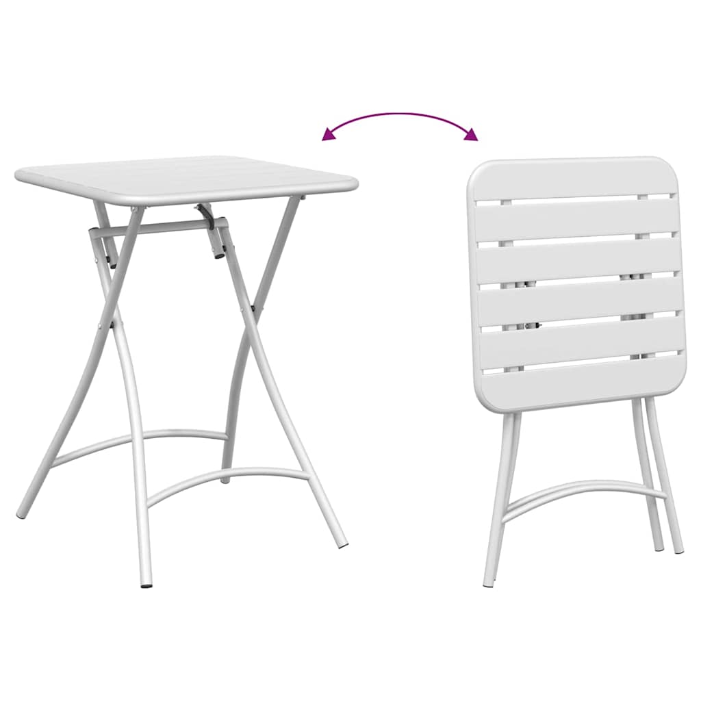 Bistrotisch Weiß 55 x 55 x 72,5 cm Pulverbeschichteter Stahl