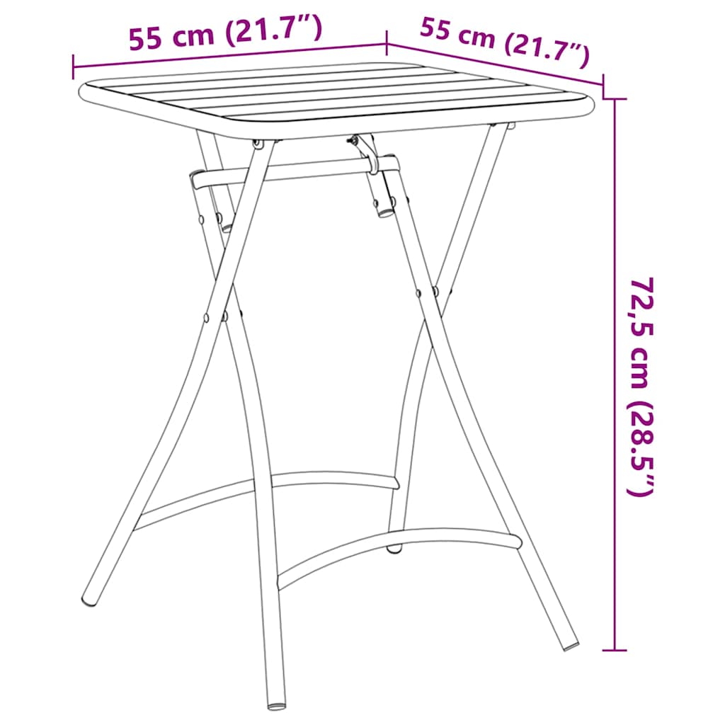 Bistrotisch Weiß 55 x 55 x 72,5 cm Pulverbeschichteter Stahl