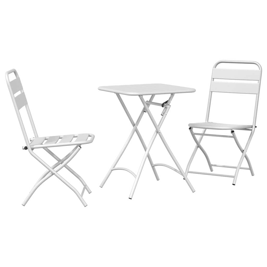 Bistrogarnitur 3 Stk. Weiß Stahl