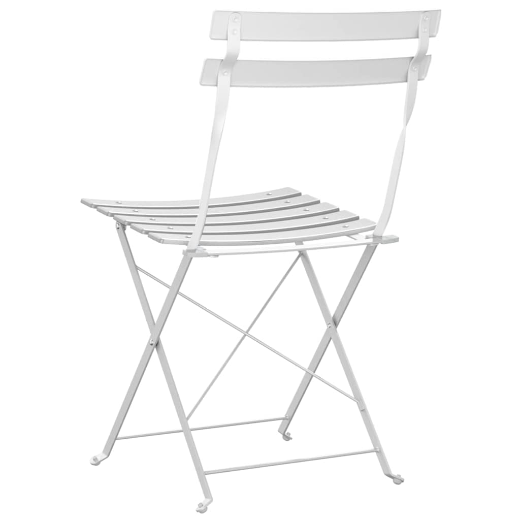 Gartenklappstuhl 2 Stk. Weiß Metall