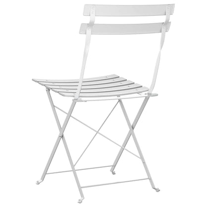 Gartenklappstuhl 2 stk. Weiß Metall