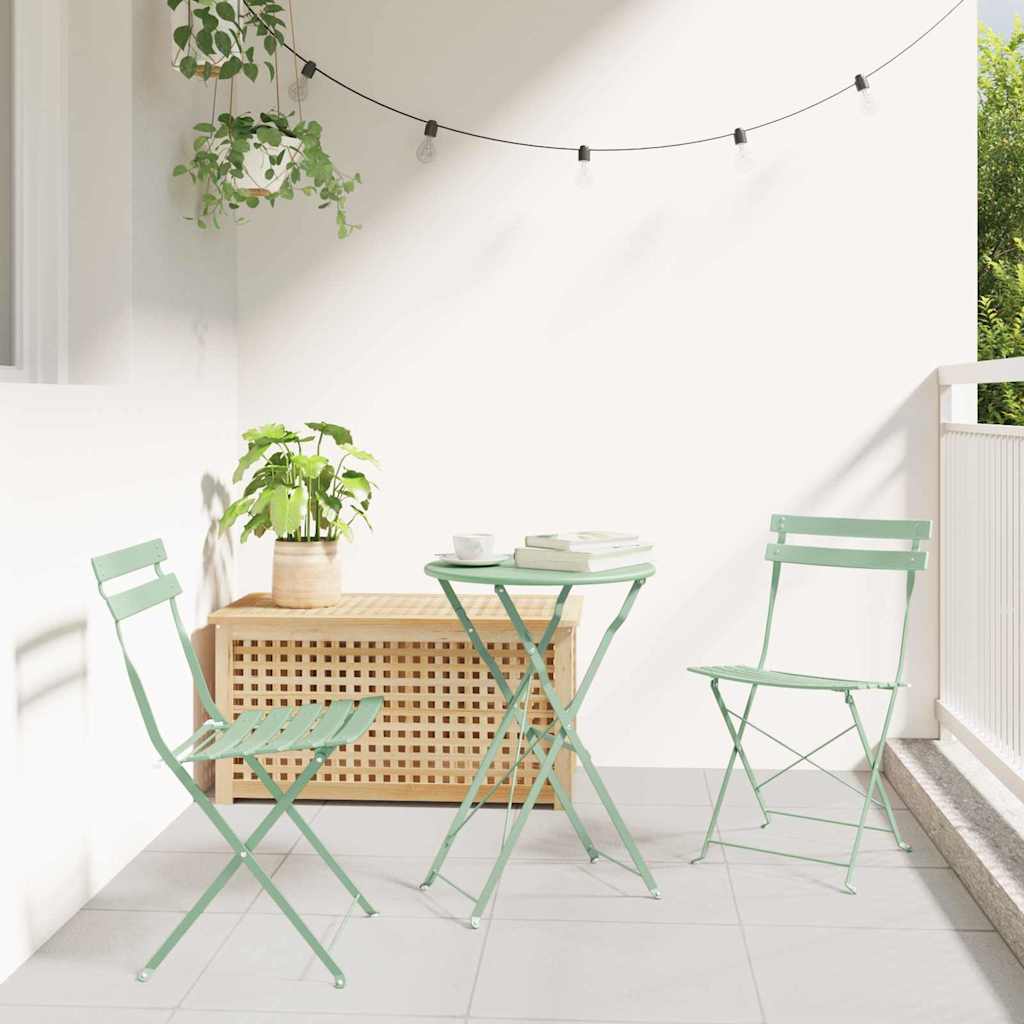 Gartenklappstuhl 2 Stk. Hellmint Metall